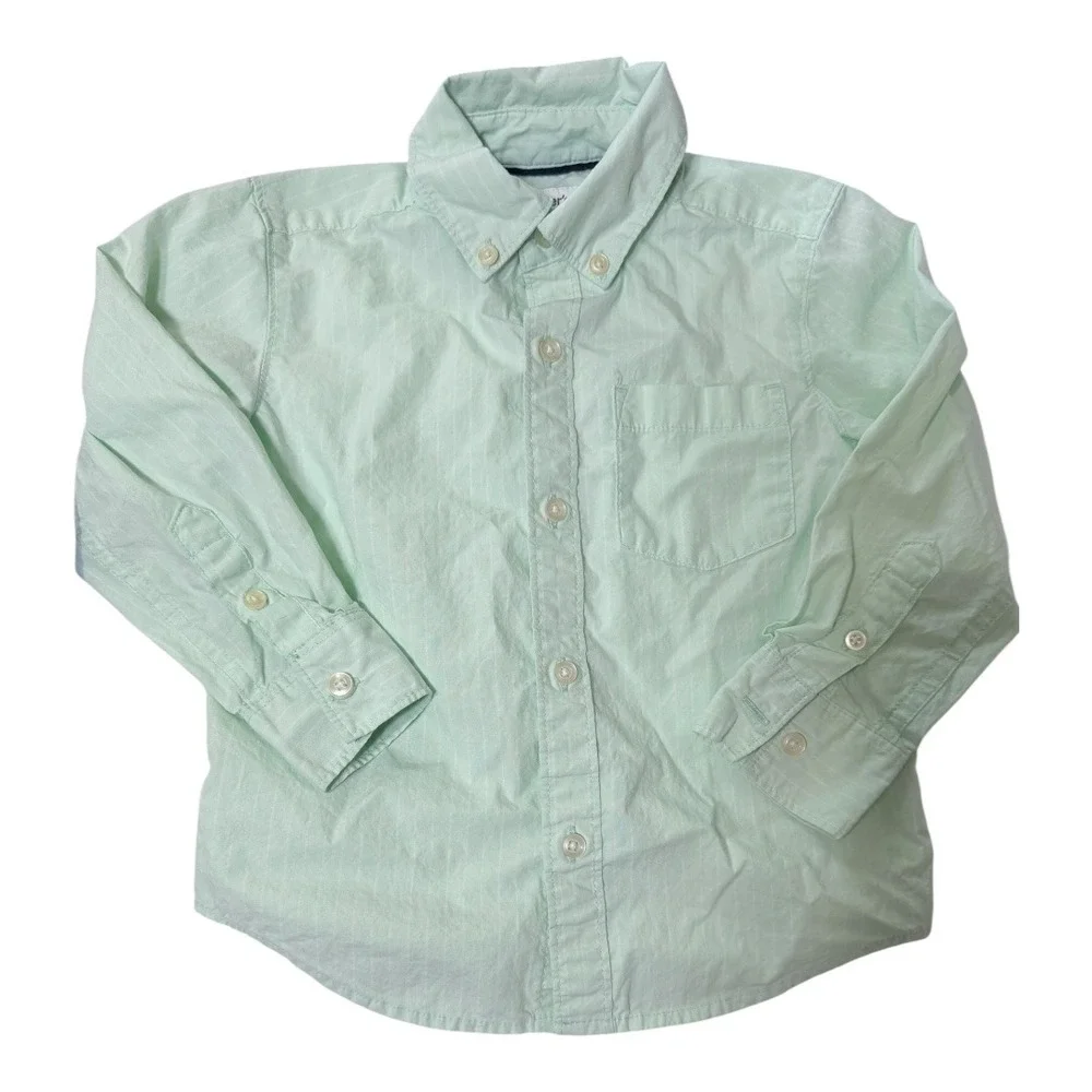 Carter's Janie and Jack Shirts Kids 2T Plaid Flannel Gingham Mint Bundle‎ 4pc